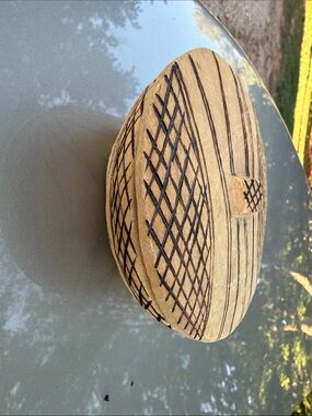 Hand-Carved Wooden Decorative Box in Natural Brown African handcrafted